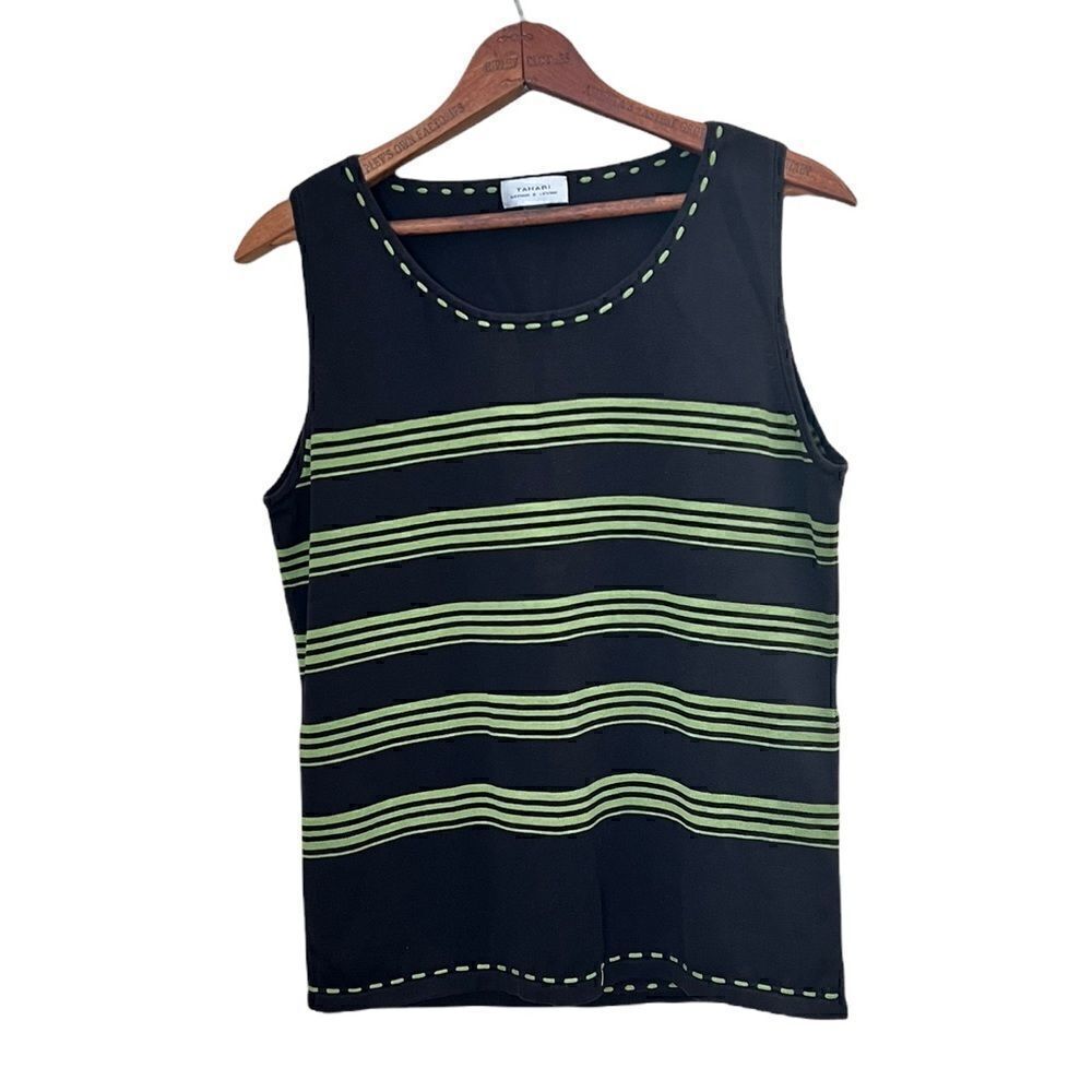 Tahari Silk Cotton Blend Sleeveless Top‎